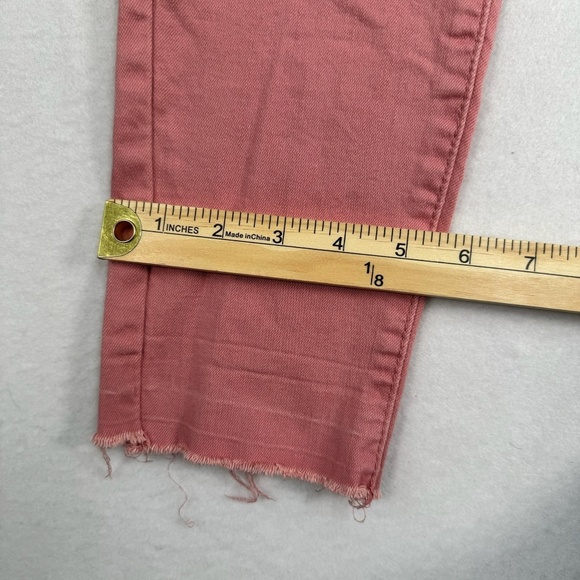 Seven 7 Ankle Skinny Womens Size 10 Mid Rise Pink Raw Hem - Picture 12 of 13